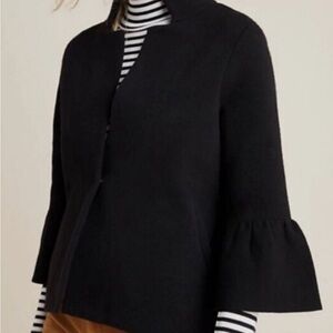 Cute Anthropologie Blaise 3/4 Sleeve Black Blazer Jacket Flared Sleeves - Sz XS